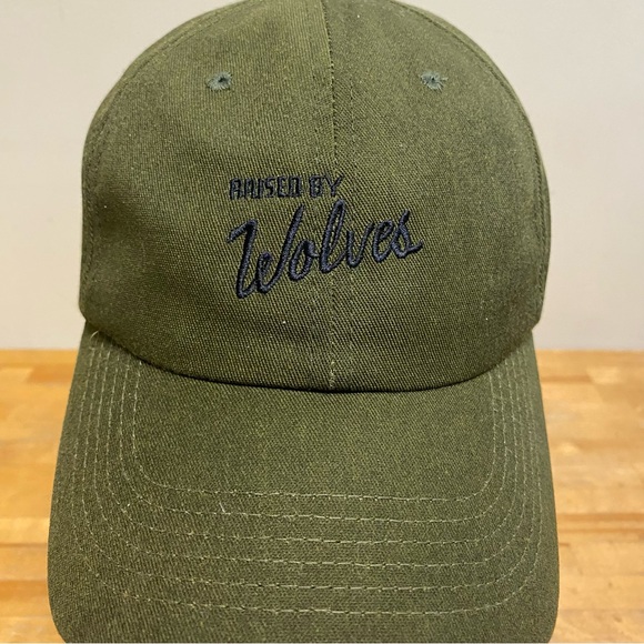 Raised By Wolves OSFA Army Green Adjustable Back Cap Hat Made In The USA - Picture 10 of 16